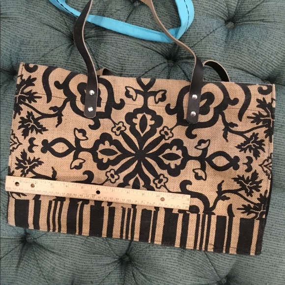 🔥 SALE Black Damask Jute Totebag - Picture 4 of 4